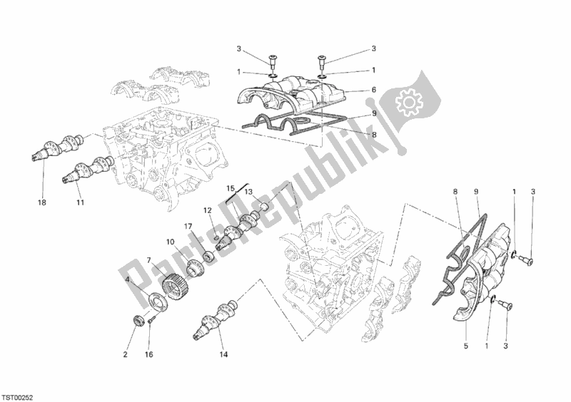 Wszystkie części do Wa? Rozrz? Dczy Ducati Superbike 1098 S Tricolore USA 2008